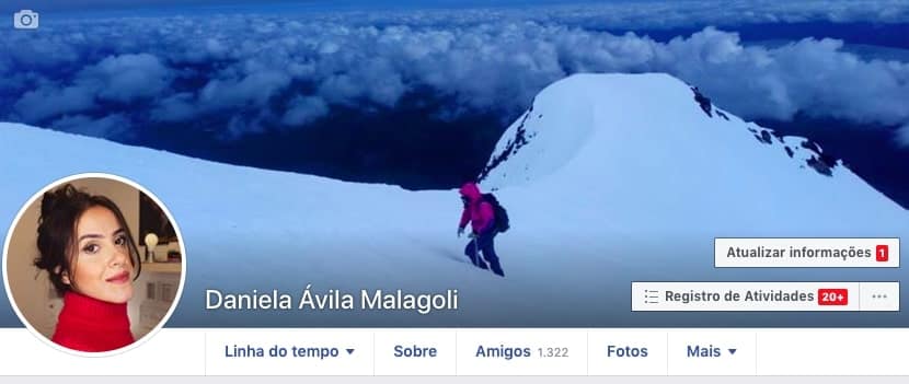 Perfil do Facebook Daniela Malagoli