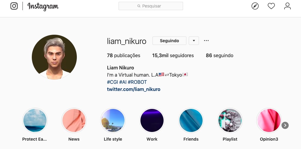 Perfil Instagram Liam Nikuro